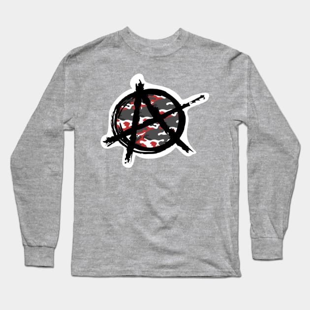 Anarchy - Camouflage Red Long Sleeve T-Shirt by GR8DZINE